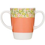 Rosa Lifestyle Two Handled Melamine Mug – Lightweight 126g, 400ml/14oz Capacity – Daily Living Mobility Aid for Elderly, Dementia, Tremors, Arthritis, & Weak Grip (Peach)