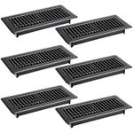 Sumnacon 6Packs 4 x 10 Floor Vent Covers Heavy Duty Floor Register Metal Heat Vent Covers with Rust Proof Finish for Home Floor Heater Black