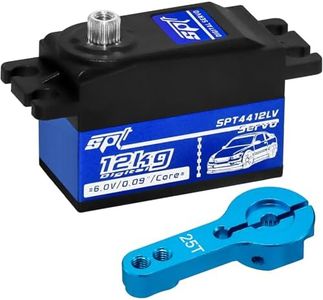 WOAEIUOS 12kg Low Profile Servo RC Digital Servo High Torque Full Metal Gear & 25T Metal Servo Horn Digital Servo for 1/10 RC Car Tamiya Kyosho On-Road Touring Drift Car