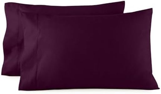 Whisper Organics Flannel Pillowcases Set of 2-100% Organic Cotton Pillow Cases - Envelope Enclosure Type Pillowcase Set - GOTS Certified Pillow Cases Flannel - Aubergine, King