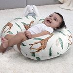 Zoliva Baby Feeding Pillow with Detachable Cover Breast Feeding & Nursing Pillow Newborn, Infant Support for Baby and Mom Cradle 0-24 Months Breastfeeding Bottle(Zebra) (Giraffe - Leaf)