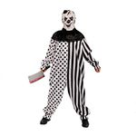 Country hill Mens Halloween Clothes Funky Punk Droll Clothes Man's Clown Costume for Festival Black, White, Large