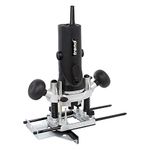 Trend T4 1/4 Inch Variable Speed Workshop Router and Kitbox, Perfect for Hinge Cutting, Timber Profiling & Hand Carving, 850W 115v T4ELK, Black