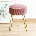 LUE BONA Pleated Vanity Stool, Velv