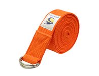 Marine Pearl 8 ft Anti Skid Yoga Strap Belt for Stretching Exercise with D-Ring Buckle/Durable Heavy Duty Cotton/Anti Sweat/Increases Flexibility