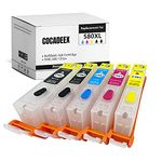 COCADEEX 580XXL Empty Refillable Ink Cartridge Compatible with Canon PGI-580XXL CLI-581XXL, for PIXMA TS6150 TS6151 TS6250 TS6251 TS6350 TS6351 TS705 TR7550 TR8550 TS9551C Printer