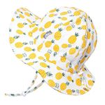 JAN & JUL Cotton Sun-Hat for Baby Toddler (M: 6-24 Months, Yellow Pineapple)