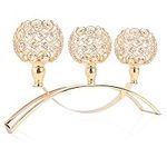 Gold Crystal 3 Arms Candle Holders,