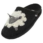 HAFLINGER Flair Lamby Women's Slippers, Black, 5 UK