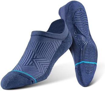 BRISIRA Bamboo Viscose Grip No Show Socks Men Women Pilates Non Slip Thick Cushion Hospital Pilates Barre Yoga Ankle