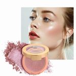 Oulac Shimmering Blush Illuminato Powdery Makeup|Highlighters for a Glowing Look| Pigmented Cream Blush| Buildable Moisturizing Formula Infused with Rose Oil&Vitamin E (F02)