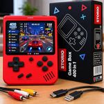 Storio Rechargeable Pocket Video Game for Kids 400 in 1 Retro Game Box Console Handheld Game Box with TV Output, Multicolour
