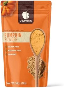 Gourmanity Pumpkin Powder for Cooking and Baking, Pumpkin for Dogs and Cats, Aids Digestion, High in Fibre, Dehydrated Pumpkin, Mix with Water to Form a Delicious Puree, All Natural, Non-Gmo, 1lb Resealable Bag