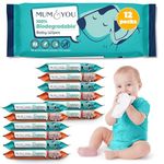 Mum & You Baby Wipes Multipack - 672 Biodegradable Wet Wipes (12 Packs) | 99.4% Water Wipes for Sensitive Newborn Skin | Baby Wipes Bulk, Bum Wipes, Wet Tissue, Eco-Friendly wet wipes baby