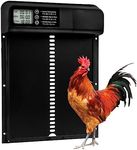 Seutgjie Automatic Chicken Coop Door with Timer Manual Mode LCD Display Anti-Pinch Design Aluminium Alloy Chicken Door Battery Operated