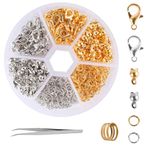 462pcs Lobster Clasps for Jewelry Making Kit, with Open Jump Rings Connectors,Bracelet Making Kit for Jewellery DIY Craft with Jump Ring Opener and Tweezer