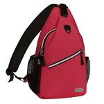 MOSISO Sling Backpack, Multipurpose Crossbody Shoulder Bag Travel Hiking Daypack, Red