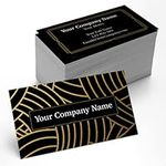 Custom Gold Foil Printed Business Cards [100 Cards Pack] Cheap Personalized Cards (16PT) 3.5" x 2" [Printed in the USA] Premium Front & Back Sides (Customizable From a Desktop)