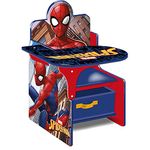 Spider-Man Wooden Chair Desk with Storage Bin by Nixy Children, Wood, Spiderman, one Size