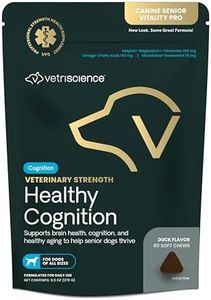 VetriScience Veterinary Strength Healthy Cognition Chews - Senior Wellness Supplement for Dogs - Supports Cognition, Immune Function & Metabolism - 60 Count