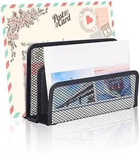 Desk Mail Organizer wishacc Small File Holders Letter Organizer Metal Mesh Document/Filing/Folders/Paper Organizer for Desktop
