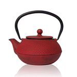 The Exotic Teapot - Red Tenshi Cast Iron Teapot, 600ml, 2 Cup Size, Japanese Style, Tetsubin Kettle