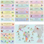 Quarterhouse Spanish-Speaking Countries (with Map) Poster Set, Spanish - ESL Classroom Learning Materials for K-12 Students and Teachers, Set of 4, 18x12", Extra Durable