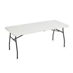 Amazon Basics Folding Table 6ft with Carrying Handle, White