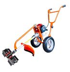 DVI 52CC 2 Stroke Trolley Brush Cutter with Weeder Attachment Used for Grass Trimming, Lawn Trimming, Weeding in Fruits and Vegetable with 80T, 3T Blade, 2T Blade & tap n go & Flat Blade Weeder