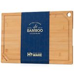 Hiware Extra Large Cutting Board for Kitchen, Heavy Duty Wood Cutting Boards with Juice Groove, 100% Organic Bamboo, Pre Oiled, 18" x 12"