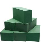 NKB Traders Wet Floral Foam Blocks Large Floral Bricks Flower Mud Foam Kit for Florist Floral Arrangement Green Styrofoam Dry or Wet - 9"L x 3.1"W x 4.3" H (Pack of 6)