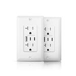 ALASTECH 2 Pack USB Wall Outlet, 6.