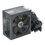 Black 650W PSU, Vida Lite, Switching Power Supply, Computer Desktop PC ATX With 120mm Fan, 8-Pin 12V, 6+2 Pin PCI-E, 6x SATA