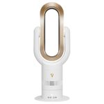 VORTEX AIR Pro Bladeless Space Heater and Cooler Gold Deluxe - Remote Oscillating Tower Fan with Timer and Adjustable 10 Speed Settings - 1.650W