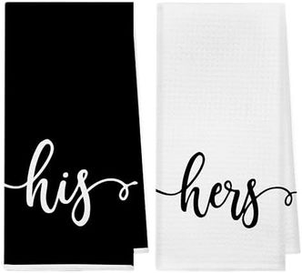 kunlisa His and Hers Gifts,Wedding Gifts for Couple Newlyweds,Couples Gifts for Husband and Wife,His and Hers Hand Towels for Bathroom 16x24 Inch Set of 2 (Black and White)