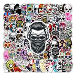 100pcs Sugar Skull Stickers Vinyl Horror Mexican Day of Dead Stickers for Water Bottle Laptop Skateboard Luggage Helmet Guitar Bike,Waterproof Dia de Los Muertos Decals Stickers for Kids Teens