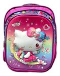 TAYLORED HOME Cute Graphic Print School Bag Lovely Cartoon printed Waterproof Backpack Fashionable Lightweight Large Capacity Zipper Book Bag for Kids, Girls, Boys, Students (HelloKitty Pink)