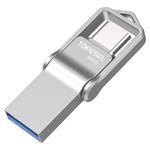 TOPESEL Dual 2-in-1 USB 3.0 USB Stick 64GB Flash Drive Clé USB C Drive 64 GB Memory Stick with Waterproof Metal Material USB C und USB A for PC and OTG-Enabled Type-C Devices