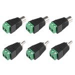 sourcing map 6Pcs RCA Female Male Connector to AV 2-Screw Terminal Block Audio Video Adapter CCTV