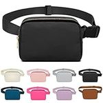 Invool Bum Bag for Women Men, Fanny Pack with Adjustable Straps Crossbody Fashion Waist Pack, Running Belt Bag for Travel Workout Cycling Hiking (Black)