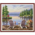 Maydear Cross Stitch Kits Stamped Full Range of Embroidery Starter Kits for Beginners DIY 14 CT 2 Strands -Rest 22.83Ãƒâ€”19.69 inch