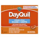 Vicks DayQuil Cold and Flu Medicine, Cough Suppressant, Nasal Decongestant, Pain & Fever Reducer, Non-Drowsy Formula, 24 Liquid Capsules