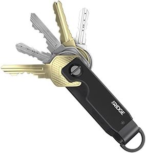 The Ridge Key Organizer - Compact Metallic Key Holder | Minimalist Innovative Keyholder | Smart Keychain Secures 2-6 Keys (Aluminum Black)