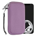 kwmobile Neoprene Phone Pouch Size M - 5.5" - Universal Cell Sleeve Mobile Bag with Zipper, Wrist Strap - Lavender