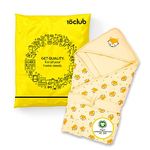 MY NEWBORN by 10CLUB 3-in-1 Hooded Baby Blanket Wrapper | 100% Organic Fibre | Baby Blankets Newborn 0-2years | Baby Swaddle wrap for New Born | Gifting | Multipurpose Rashproof Blanket