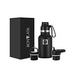 IRON °FLASK Sports Water Bottle - 12 Oz - 3 Lids (Narrow Spout Lid) Leak Proof, Durable Vacuum Insulated Stainless Steel - Hot & Cold Double Walled Insulated Thermos - Mothers Day Gifts