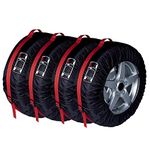 1Pcs / 4Pcs Car Spare Tire Cover, Auto Tire Wheel Protectors with Handle, Easy to Carry, Universal Fits Tire Diameters 16-20 inch, for SUV, Business Cars, Small Cars, Vans (1)