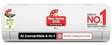 LG 2Ton 3Star,New star rated, DUAL Inverter Split AC (Copper, AI Convertible 6in1, Diet Mode+,Faster Cooling & Energy Saving, 4 Way Swing, HDFilter with Anti-Virus Protection,AS-Q24ENXE,White)