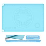 Silicone Baking Mat with Measurements - Non-Stick Pastry & Dough Rolling Mat for Pizza, Bread, Pie & Macaron - Perfect Baking Sheet Replacement,24 * 16inch (Blue)