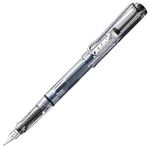 LAMY safari vista - Fountain Pen with ergonomic grip & polished steel nib in size B - ideal for any Writing & Calligraphy - including LAMY T 10 blue cartridge - Right-Handed